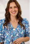 CAMILLA BLOUSE - blue paisl